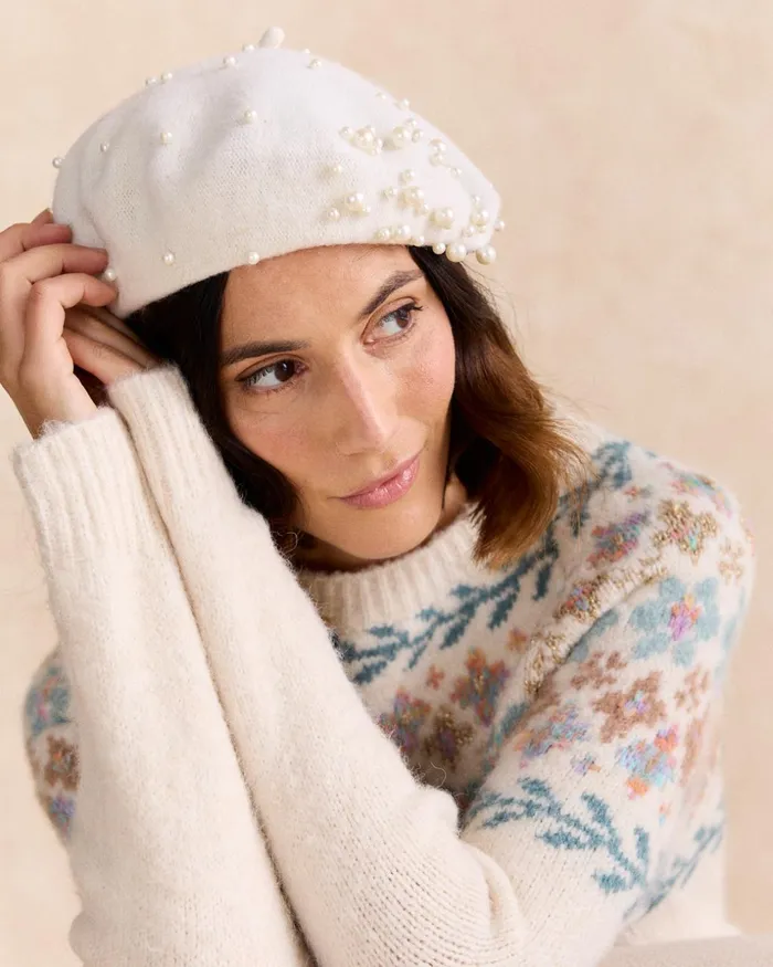 Polin Et Moi Lari Pearl Hat Raw Women Hats And Scarves