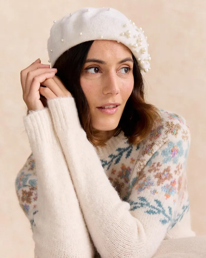 Polin Et Moi Lari Pearl Hat Raw Women Hats And Scarves