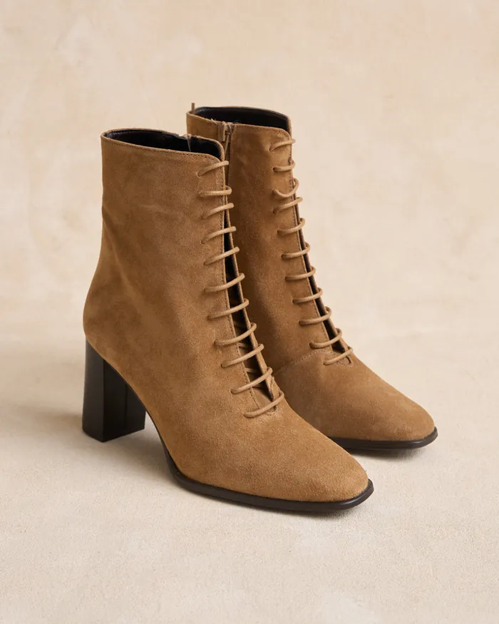 Polin Et Moi Lutina Laces Ankle Boots Leather Women Ankle Boots