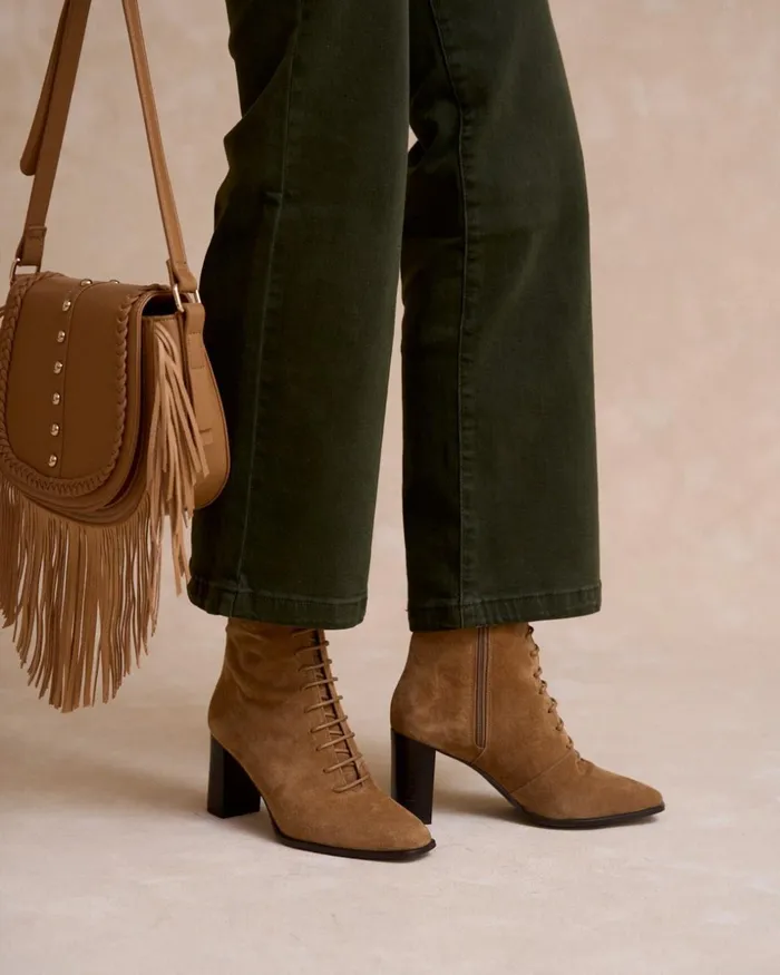 Polin Et Moi Lutina Laces Ankle Boots Leather Women Ankle Boots Polin Et Moi Lutina Laces Ankle Boots Leather Women Ankle Boots
