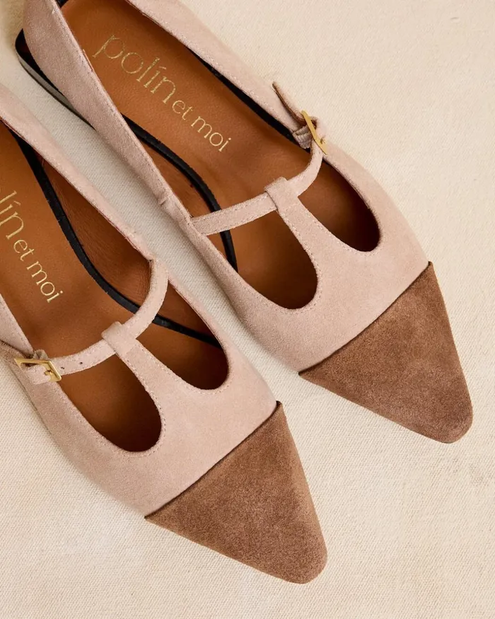 Polin Et Moi Mary Jane Toe Cap Termini Nude Women Flats