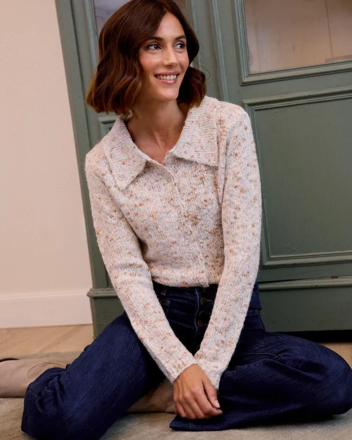 Polin Et Moi Melissa039 Knitted Cardigan Stone Women Cardigans And Sweaters Polin Et Moi Melissa039 Knitted Cardigan Stone Women Cardigans And Sweaters