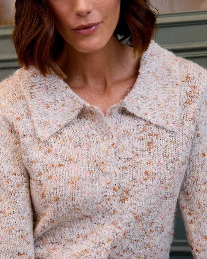 Polin Et Moi Melissa039 Knitted Cardigan Stone Women Cardigans And Sweaters Polin Et Moi Melissa039 Knitted Cardigan Stone Women Cardigans And Sweaters