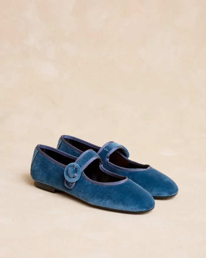 Polin Et Moi Merceditas Hebilla Grandea Klein Blue Women Flats Polin Et Moi Merceditas Hebilla Grandea Klein Blue Women Flats