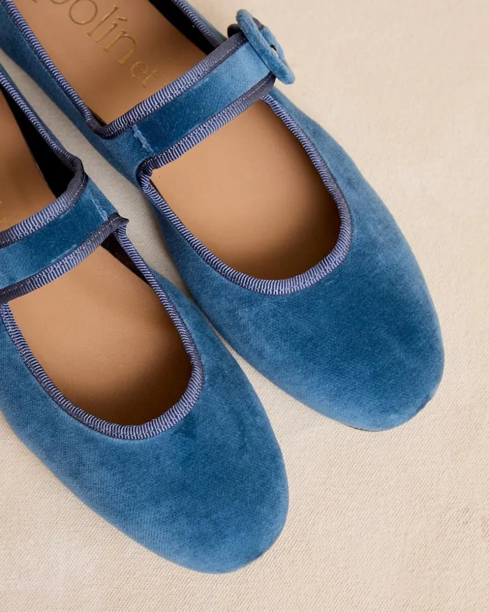 Polin Et Moi Merceditas Hebilla Grandea Klein Blue Women Flats Polin Et Moi Merceditas Hebilla Grandea Klein Blue Women Flats