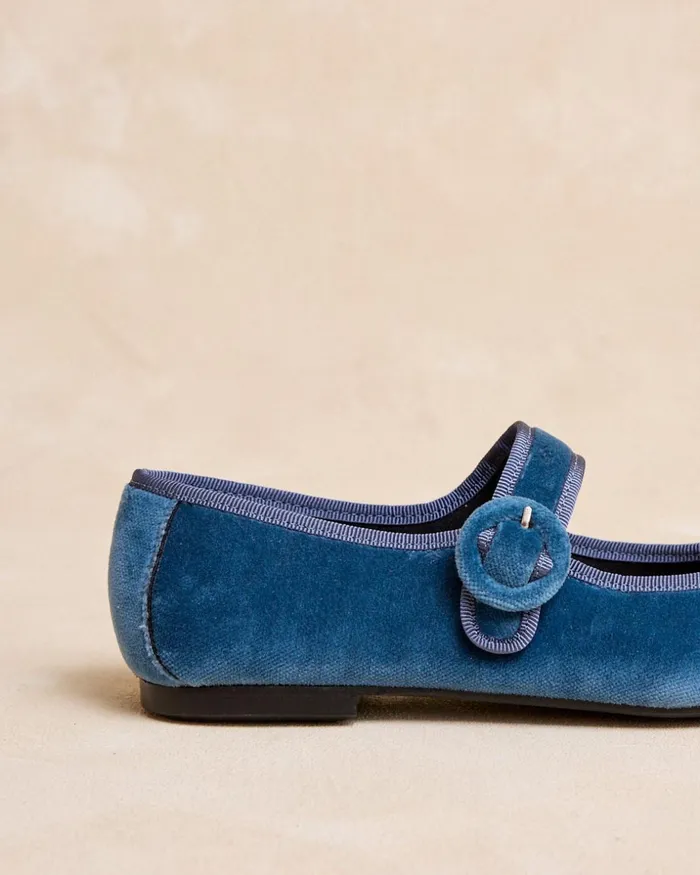 Polin Et Moi Merceditas Hebilla Grandea Klein Blue Women Flats Polin Et Moi Merceditas Hebilla Grandea Klein Blue Women Flats