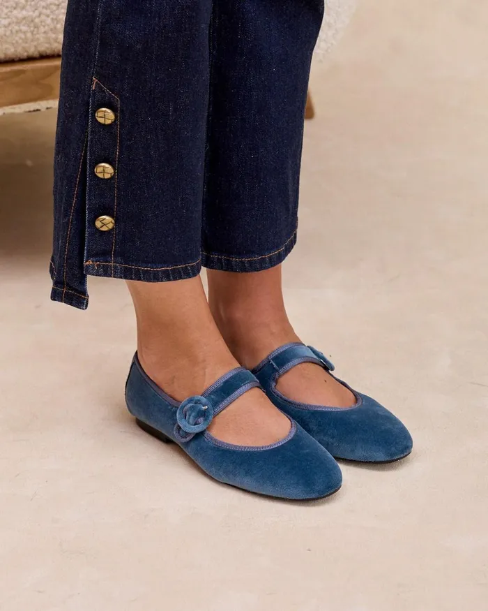 Polin Et Moi Merceditas Hebilla Grandea Klein Blue Women Flats Polin Et Moi Merceditas Hebilla Grandea Klein Blue Women Flats