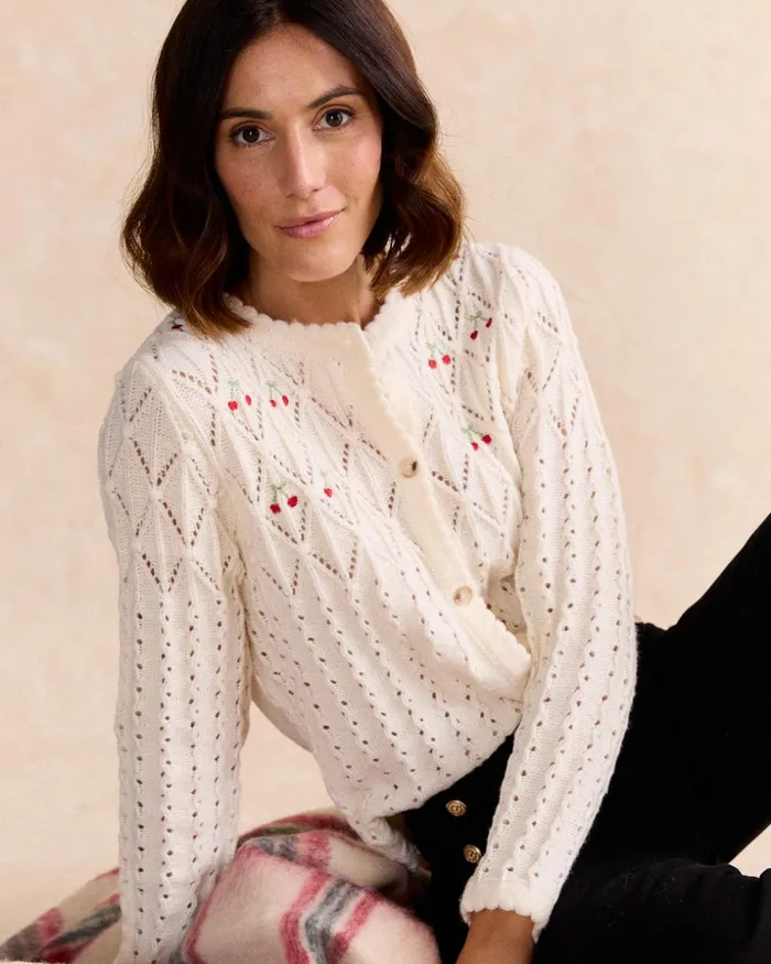 Polin Et Moi Miriam Cherry Cardigan Raw Women Cardigans And Sweaters