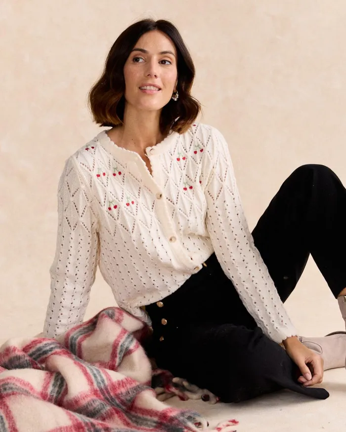Polin Et Moi Miriam Cherry Cardigan Raw Women Cardigans And Sweaters Polin Et Moi Miriam Cherry Cardigan Raw Women Cardigans And Sweaters