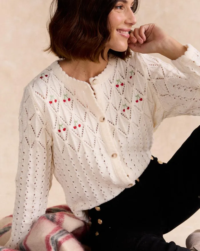 Polin Et Moi Miriam Cherry Cardigan Raw Women Cardigans And Sweaters Polin Et Moi Miriam Cherry Cardigan Raw Women Cardigans And Sweaters