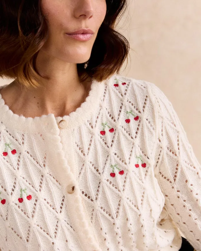 Polin Et Moi Miriam Cherry Cardigan Raw Women Cardigans And Sweaters Polin Et Moi Miriam Cherry Cardigan Raw Women Cardigans And Sweaters