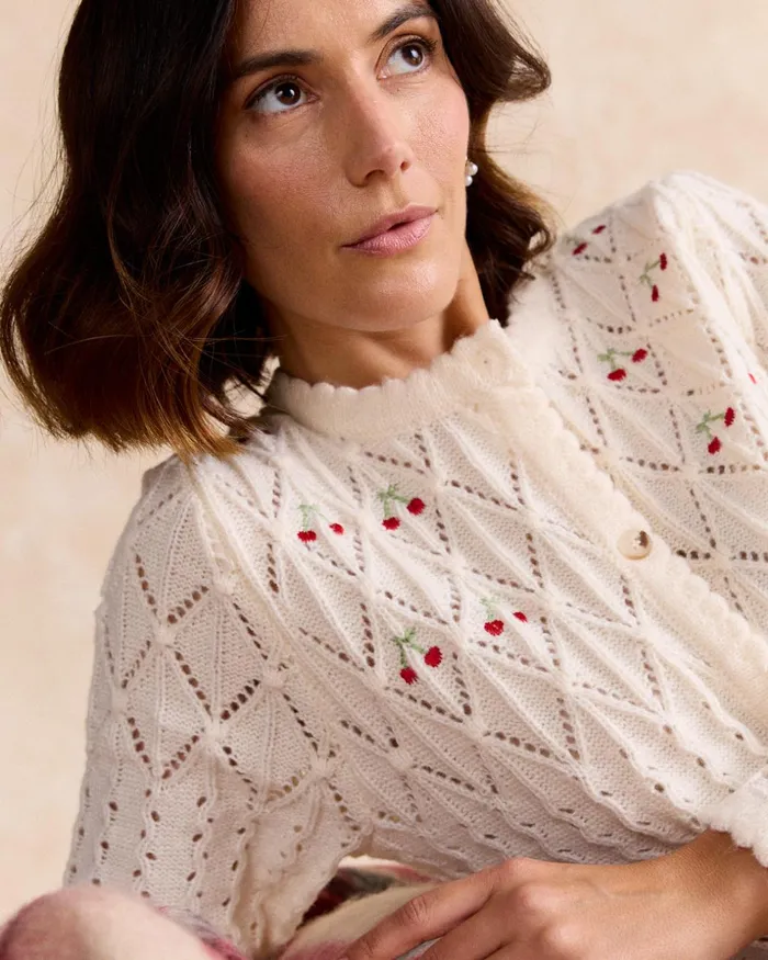 Polin Et Moi Miriam Cherry Cardigan Raw Women Cardigans And Sweaters Polin Et Moi Miriam Cherry Cardigan Raw Women Cardigans And Sweaters