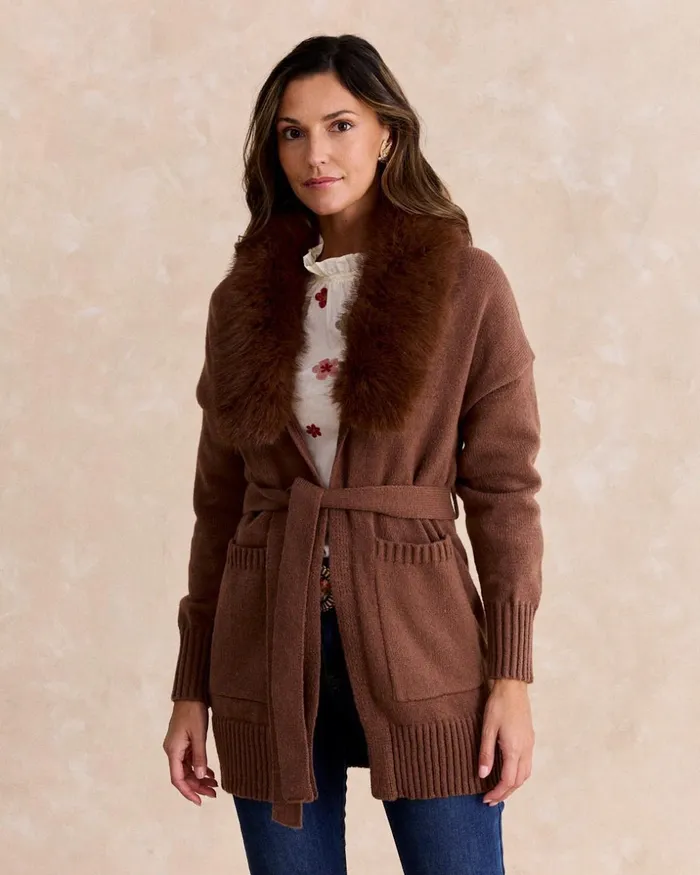 Polin Et Moi Morgan Collar Jacket Brown Women Blazer And Jackets