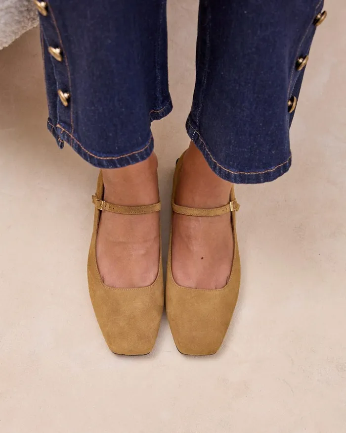Polin Et Moi Popena Buckle Slipper Camel Women Flats Polin Et Moi Popena Buckle Slipper Camel Women Flats