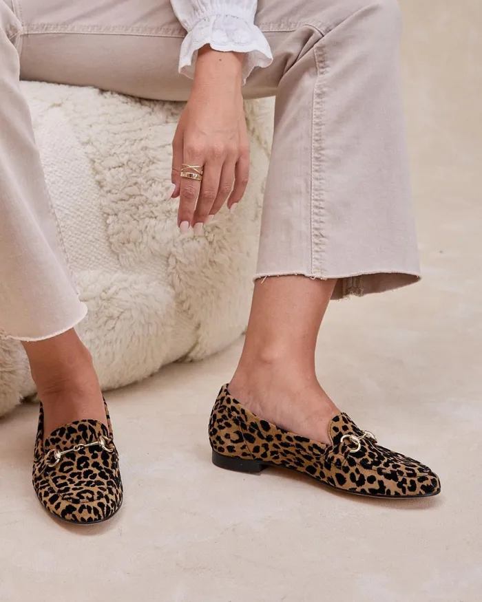 Polin Et Moi Printed Detail Loafer Leather Women Moccasins Polin Et Moi Printed Detail Loafer Leather Women Moccasins