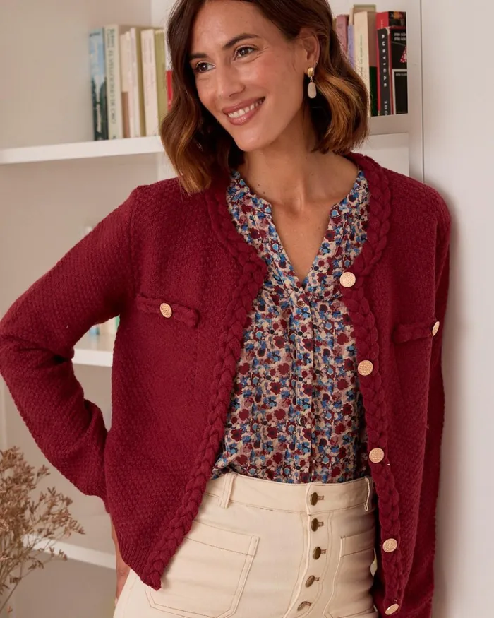 Polin Et Moi Rebeca Corta Eloise Cherry Women Cardigans And Sweaters