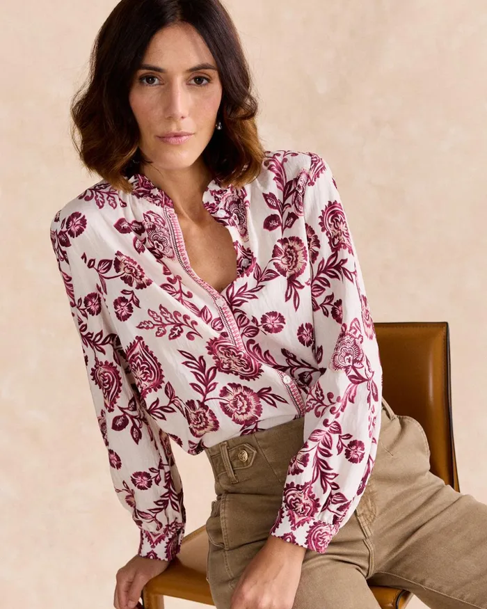 Polin Et Moi Roci Print Shirt Raw Women Blouses And Shirts