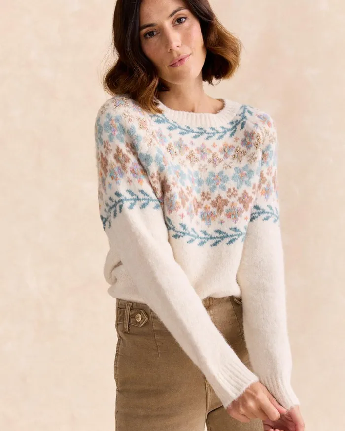Polin Et Moi Sweater Knitted Navi Raw Women Cardigans And Sweaters