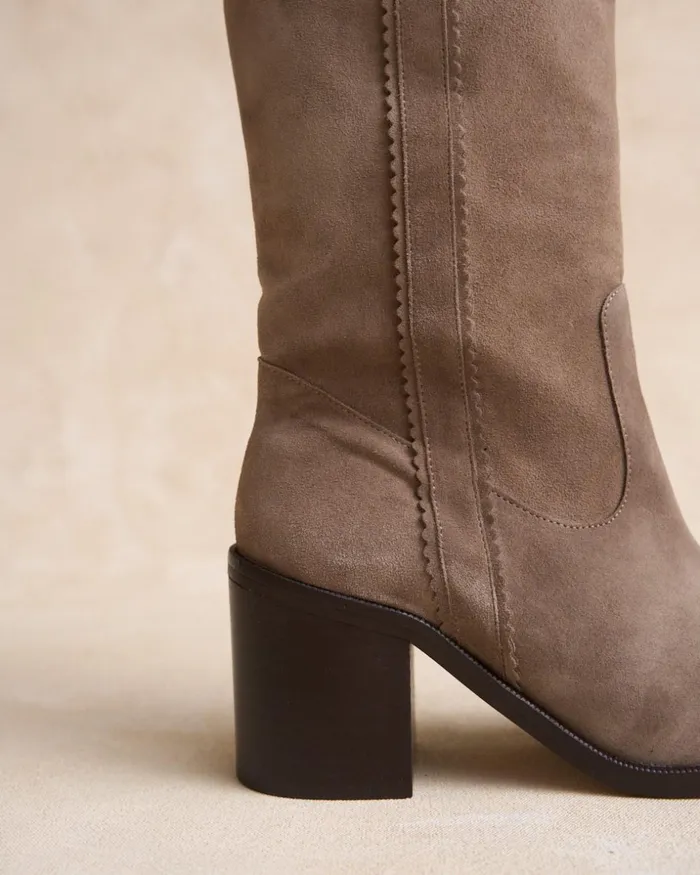 Polin Et Moi Tanita High Boots Taupe Women Boots Polin Et Moi Tanita High Boots Taupe Women Boots