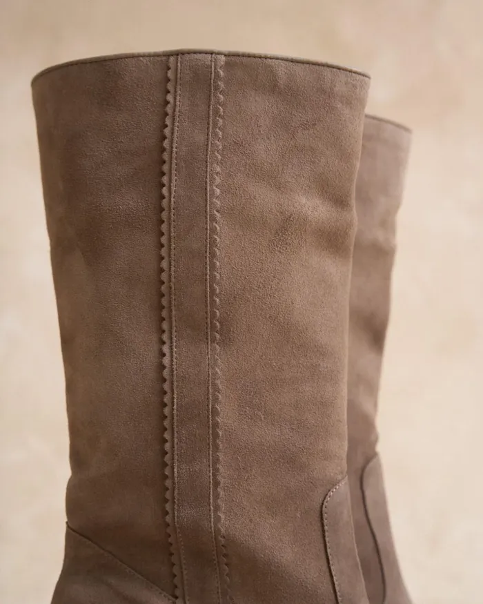 Polin Et Moi Tanita High Boots Taupe Women Boots Polin Et Moi Tanita High Boots Taupe Women Boots