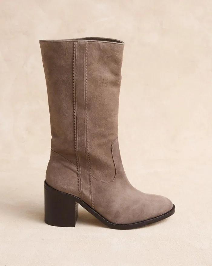 Polin Et Moi Tanita High Boots Taupe Women Boots Polin Et Moi Tanita High Boots Taupe Women Boots
