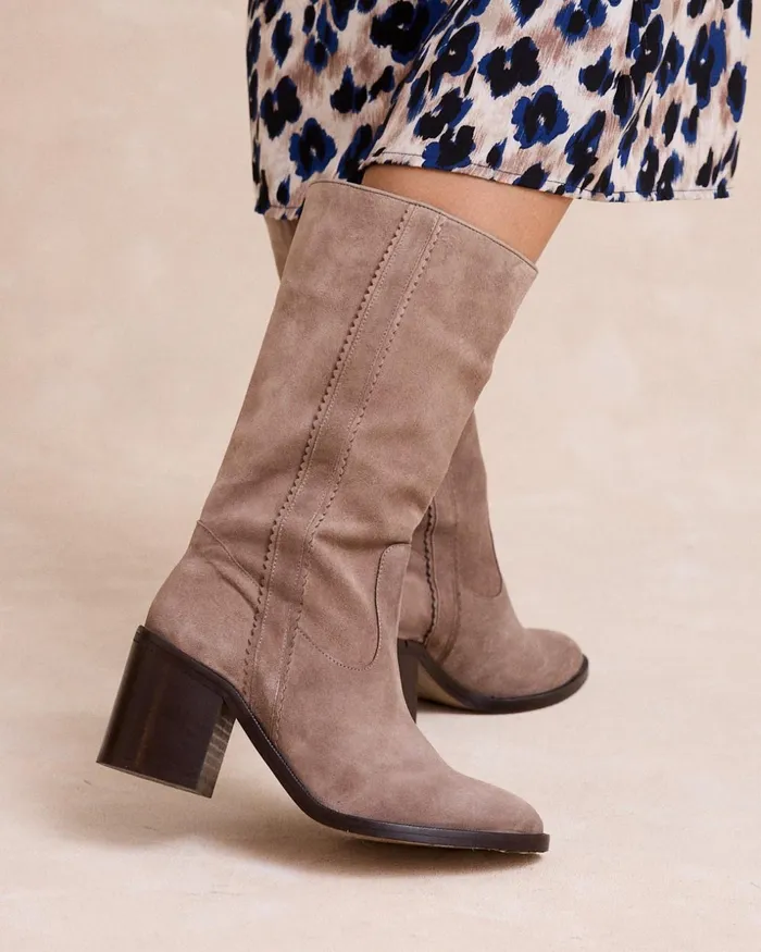 Polin Et Moi Tanita High Boots Taupe Women Boots Polin Et Moi Tanita High Boots Taupe Women Boots