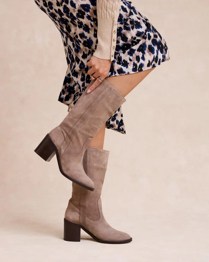 Polin Et Moi Tanita High Boots Taupe Women Boots Polin Et Moi Tanita High Boots Taupe Women Boots