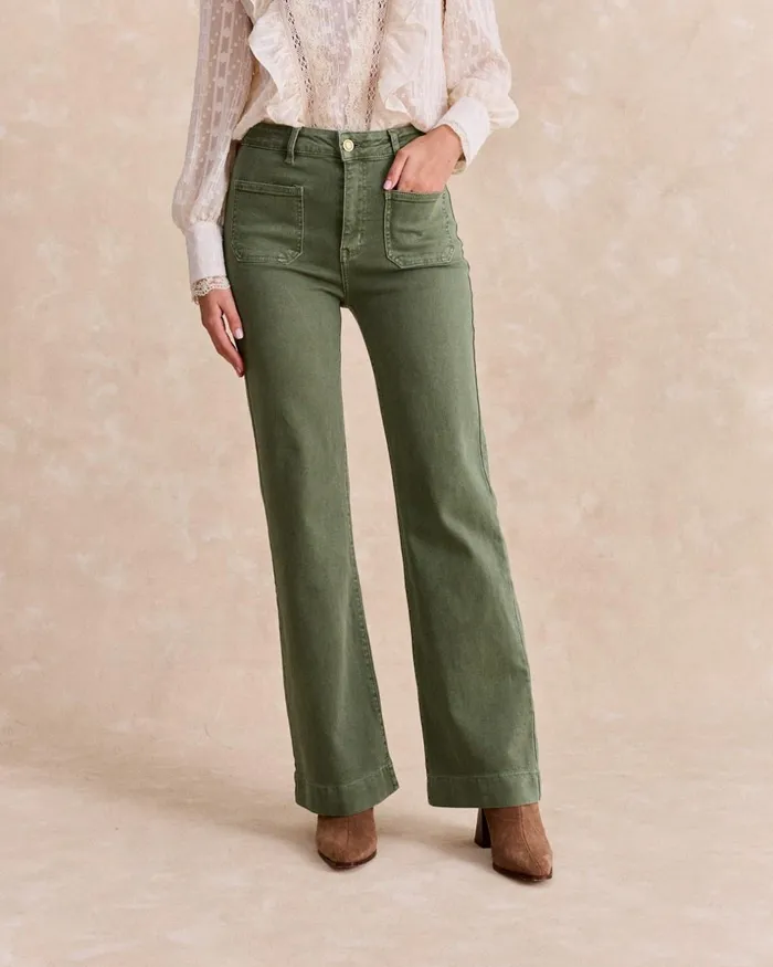 Polin Et Moi Yaria Pocket Pants Green Forest Women Trousers Polin Et Moi Yaria Pocket Pants Green Forest Women Trousers