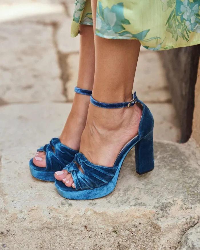Polin Et Moi Yula Heel Shoe Cobalt Blue Women Heels
