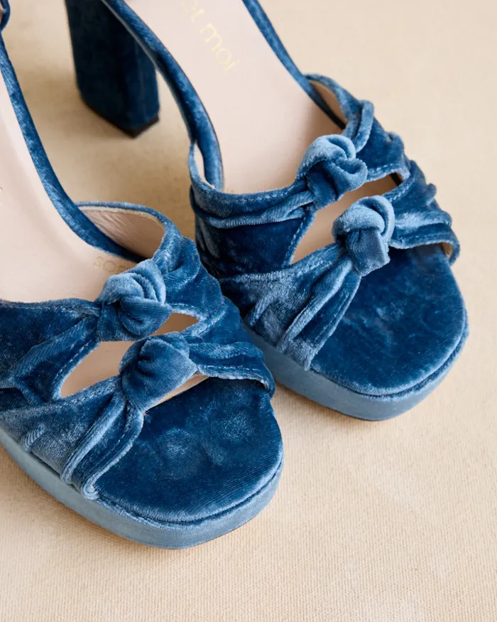 Polin Et Moi Yula Heel Shoe Cobalt Blue Women Heels Polin Et Moi Yula Heel Shoe Cobalt Blue Women Heels