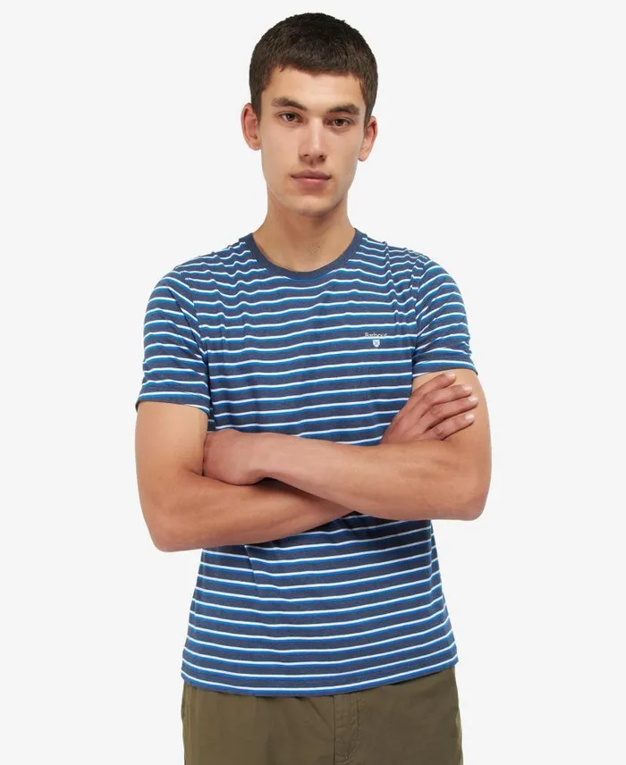 Ponte Striped TShirt Grey Marl Men Barbour TShirts