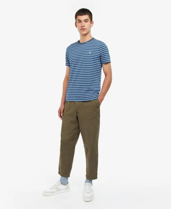 Ponte Striped TShirt Grey Marl Men Barbour TShirts