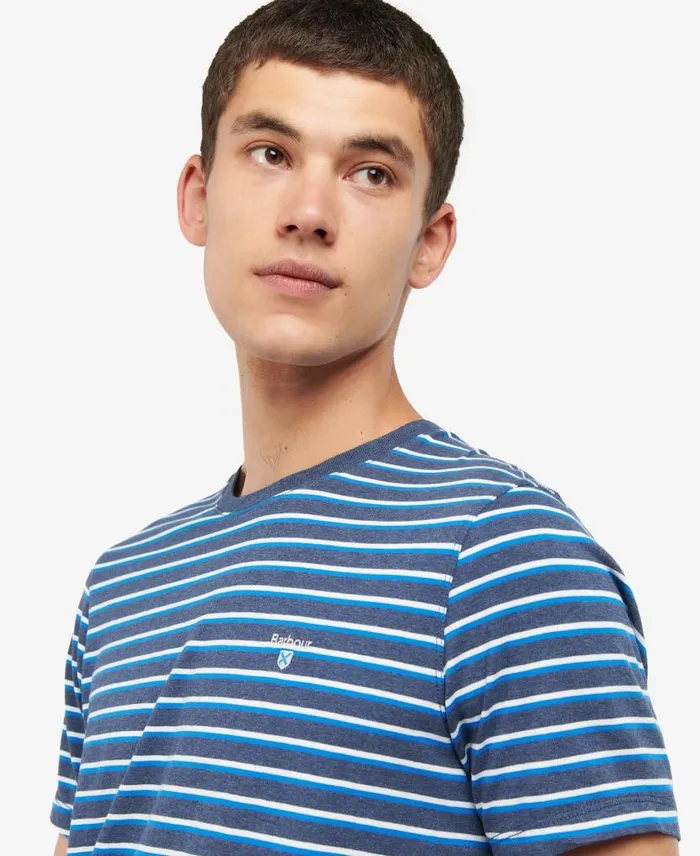 Ponte Striped TShirt Grey Marl Men Barbour TShirts