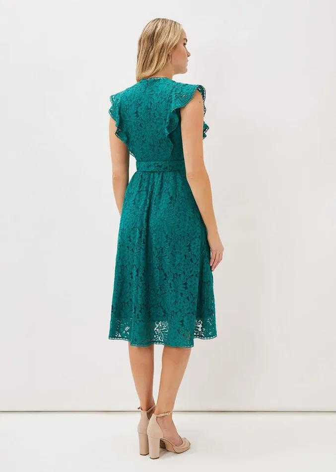 Priya Lace Frill Dress Jade Women Phase Eight Dresses
