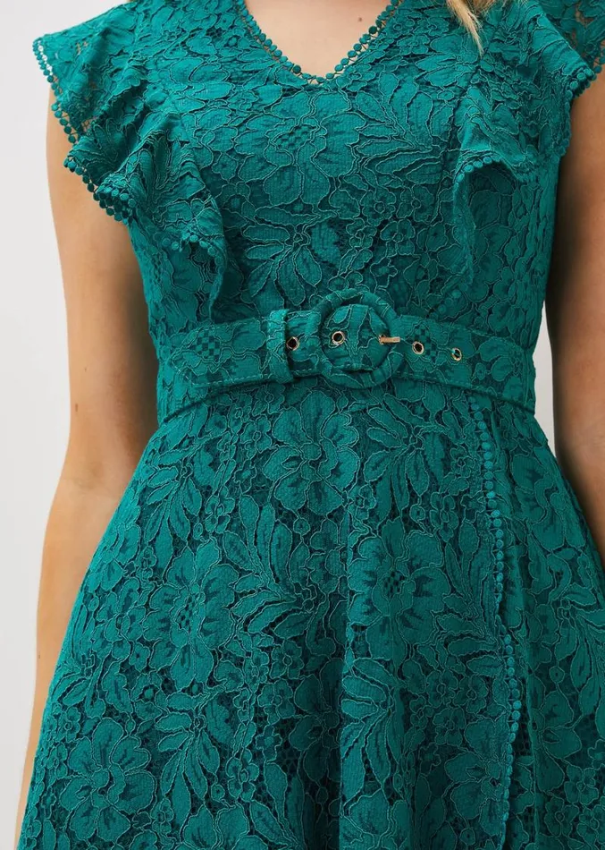 Priya Lace Frill Dress Jade Women Phase Eight Dresses