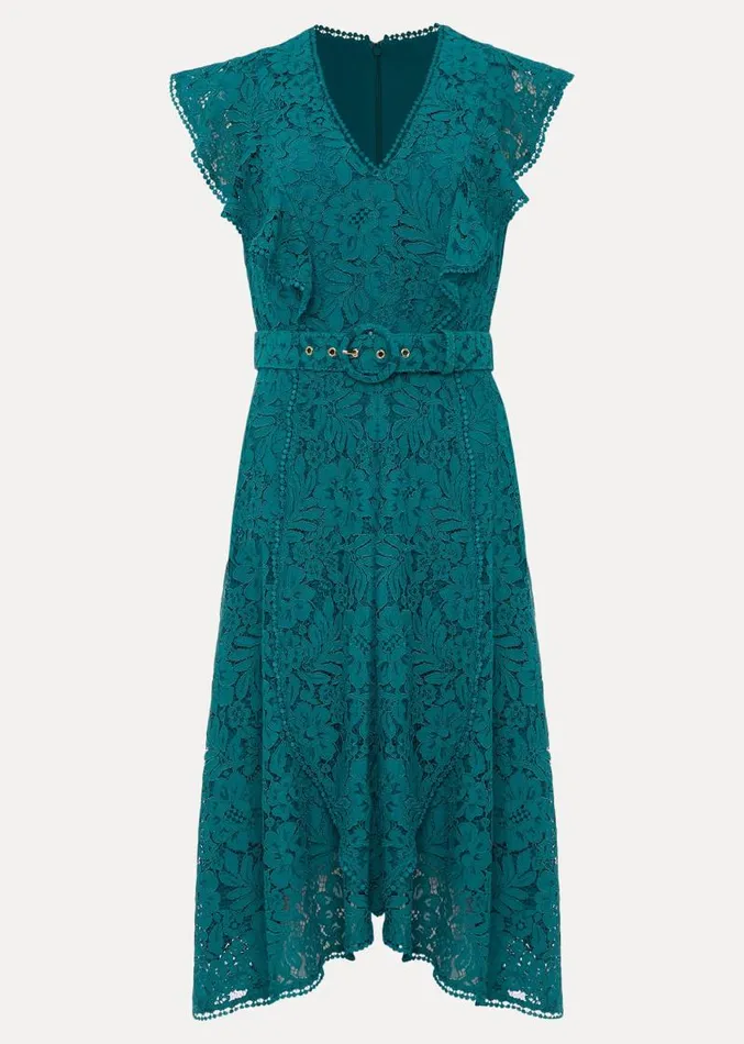 Priya Lace Frill Dress Jade Women Phase Eight Dresses