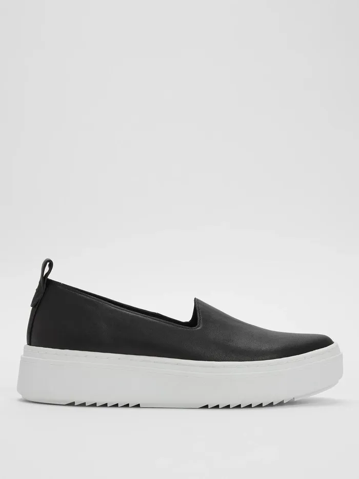 Prosper Platform Sneaker In Leather Black Women Eileen Fisher Shoes