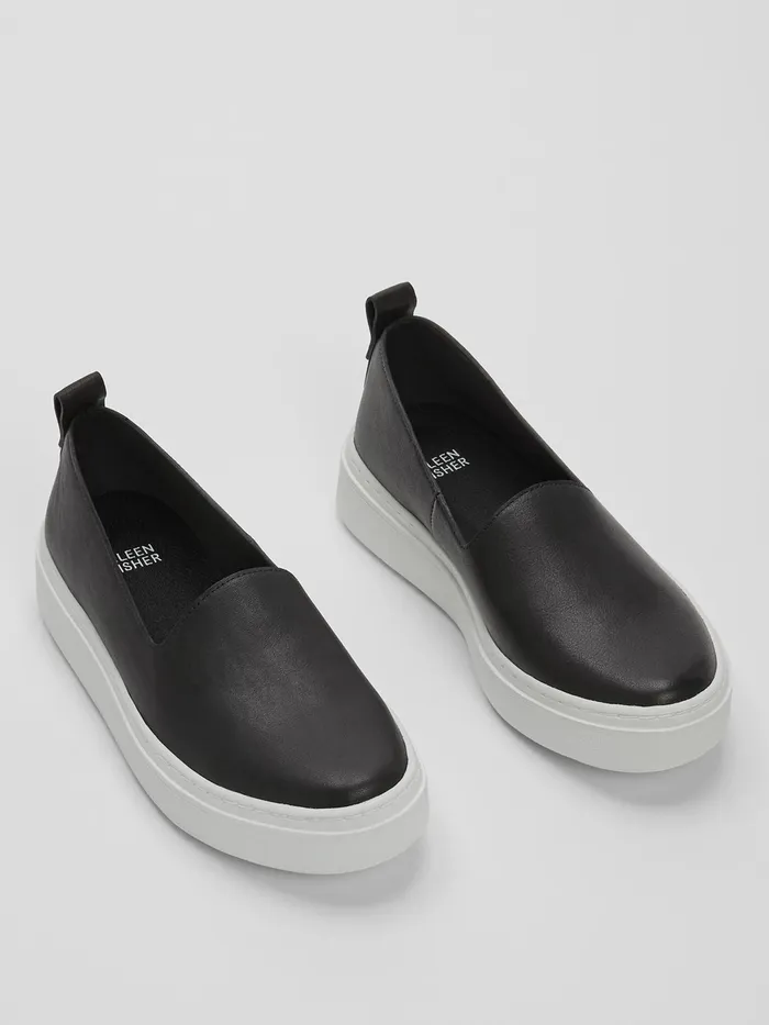 Prosper Platform Sneaker In Leather Black Women Eileen Fisher Shoes