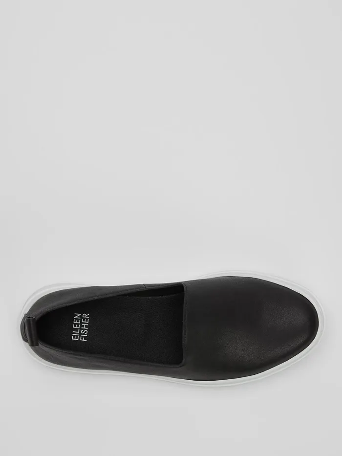 Prosper Platform Sneaker In Leather Black Women Eileen Fisher Shoes