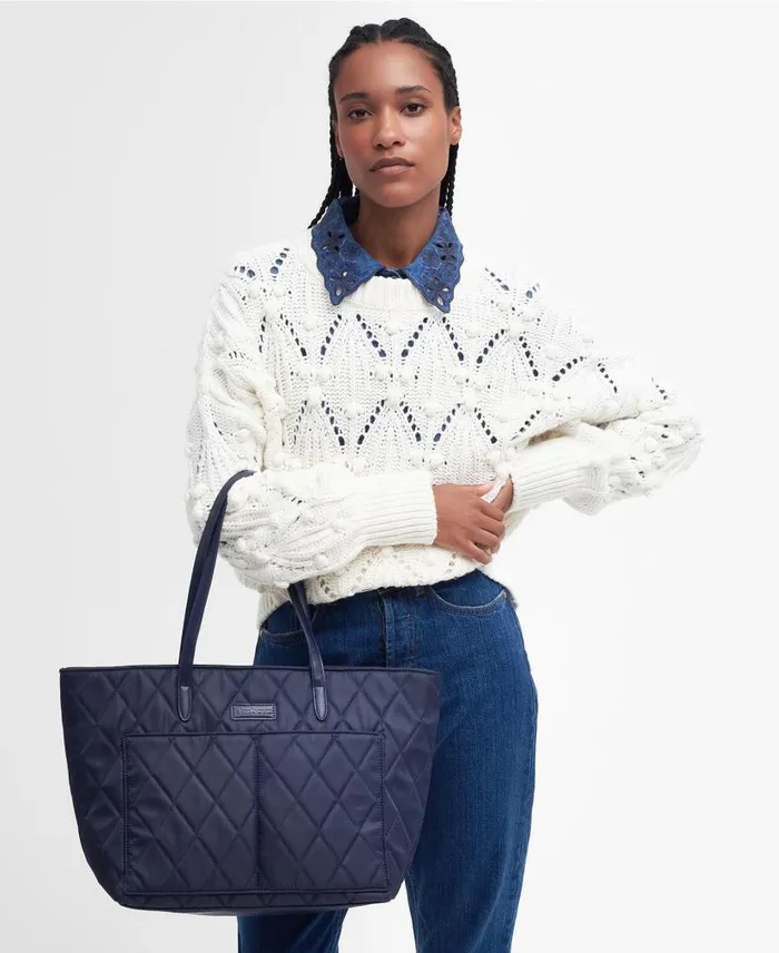 Quilted Tote Bag Classic Navy Women Barbour Bags and Luggage