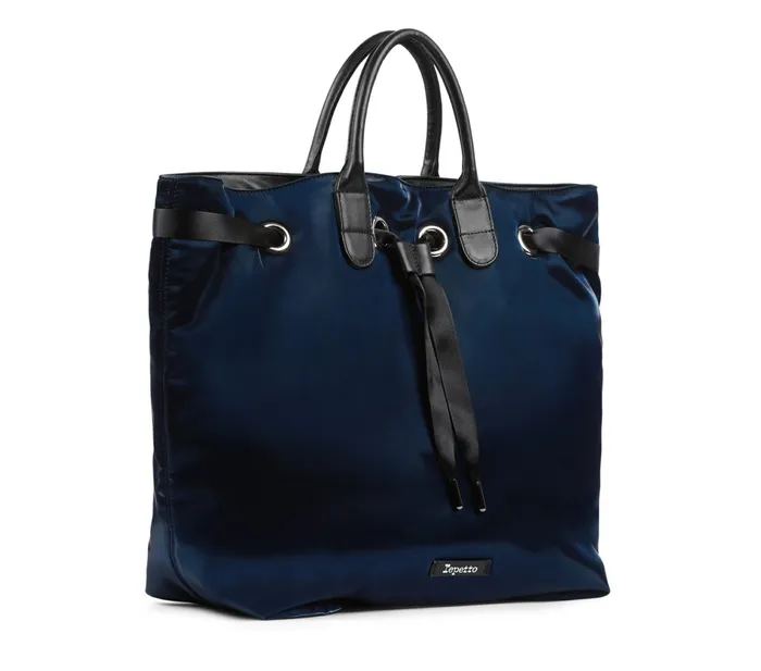 Repetto Womens Handbags Arabesque Shopping Bag Quilted Navy Blue For Sale