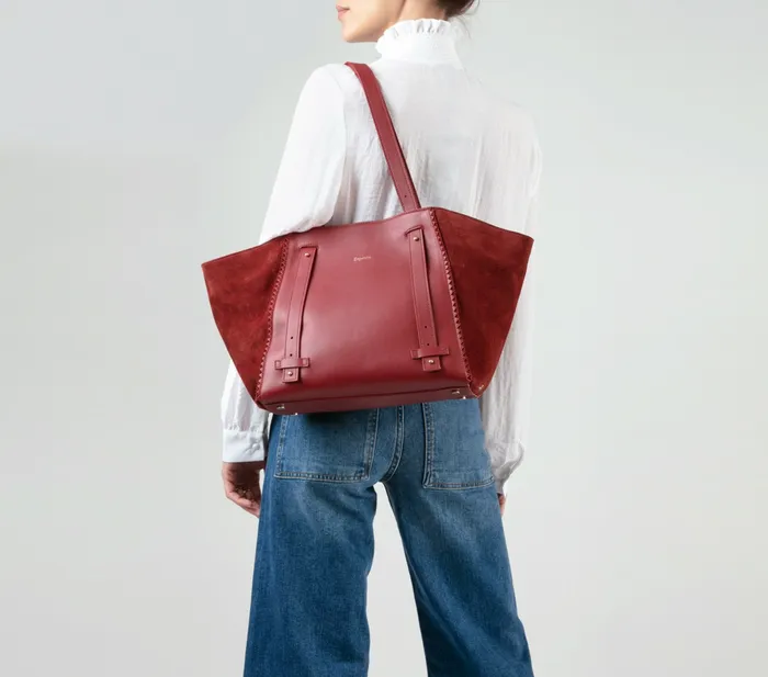 Repetto Womens Handbags Double Vie Bag Carmine Red Gift for Friend