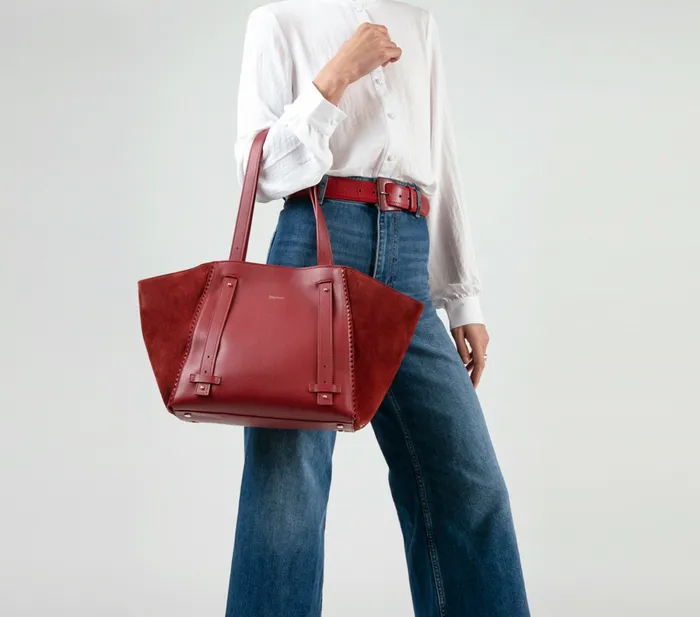 Repetto Womens Handbags Double Vie Bag Carmine Red Gift for Friend