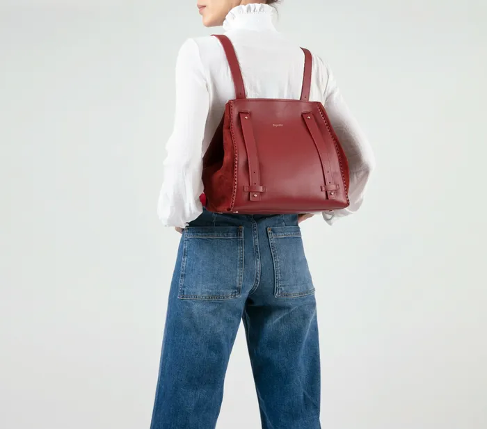Repetto Womens Handbags Double Vie Bag Carmine Red Gift for Friend