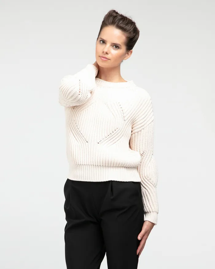 Repetto Womens Knit and Sweats 3D Knit Sweater Ivory