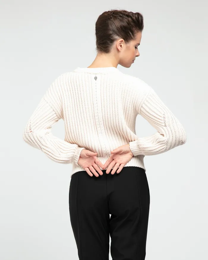 Repetto Womens Knit and Sweats 3D Knit Sweater Ivory