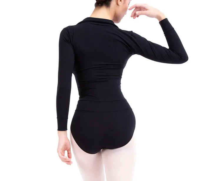 Repetto Womens Leotards and Tunics Collar Shirt Leotard Black