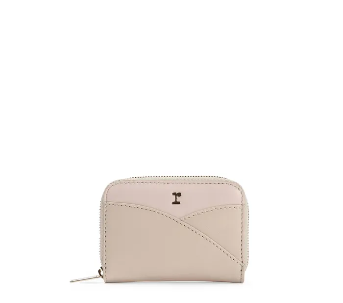 Repetto Womens Small Leather Goods Zippered Wallet Beige On Sale