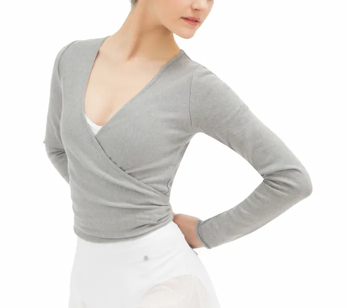 Repetto Womens Tops Long Sleeved WrapOver Mouse Grey