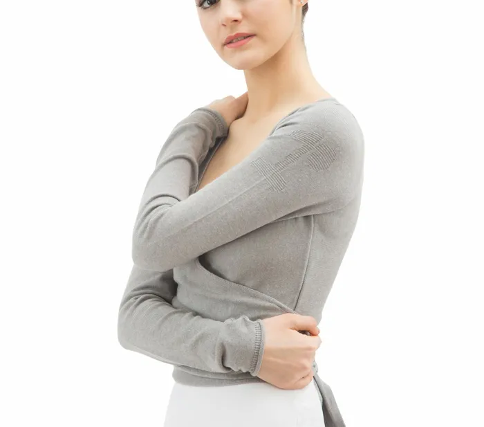 Repetto Womens Tops Long Sleeved WrapOver Mouse Grey